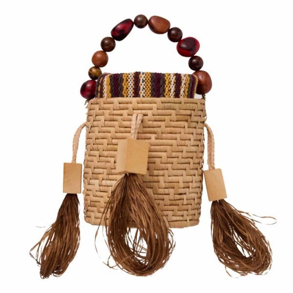 Bucket Bag Maraú de luxo, de palha tecida artesanalmente